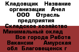 Кладовщик › Название организации ­ Ачел, ООО › Отрасль предприятия ­ Складское хозяйство › Минимальный оклад ­ 20 000 - Все города Работа » Вакансии   . Амурская обл.,Благовещенск г.